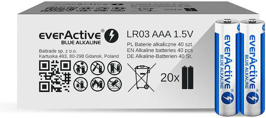 everActive 40 Pack Alkaline Batteries AAA Blue 1.5V