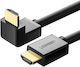 Ugreen HD103 Angle (90°) Cable HDMI male - HDMI male 2m Μαύρο