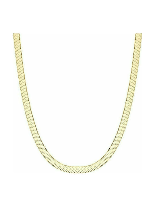 Luca Barra Chain Neck Snake made of Stainless Steel Gold-Plated Length 43cm