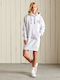 Track & Field Mini Athletic Dress Long Sleeve Hooded Grey