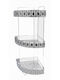 Sidirela Lace Corner Wall Mounted Bathroom Shelf Metallic with 3 Shelves 22x22x60cm Silver
