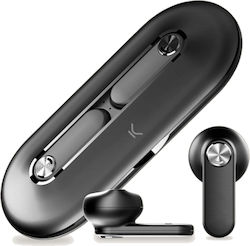 Ksix Leaf Earbud Bluetooth Handsfree Căști cu Carcasă de Încărcare Negrα