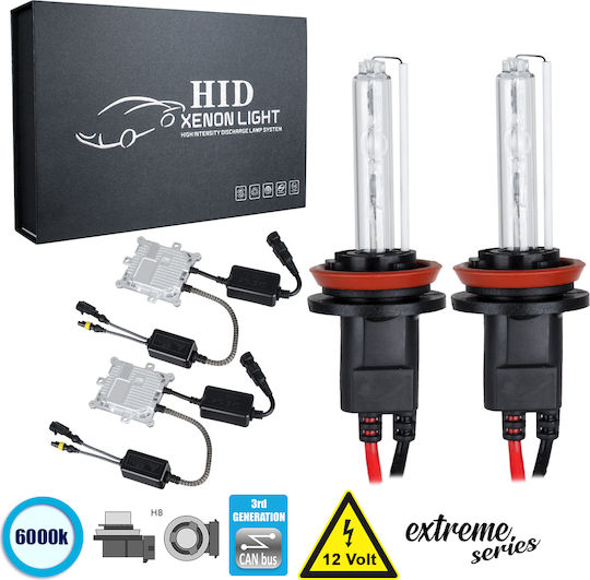 GloboStar Car Xenon Kit Extreme Series H8 CAN Bus 110W 9-16V 6000K Cold White