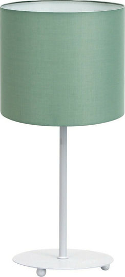 VK Lighting Metal Table Lamp for Socket E27 with Green Shade and White Base