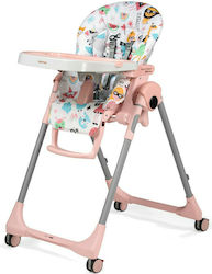 Peg Perego Prima Pappa Follow Me Foldable Baby Highchair with Metal Frame & Leather Seat Super Girl