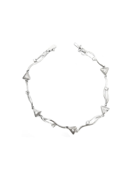 14K White Gold Bracelet with Solitaire Shapes