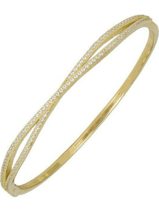 Women's gold cuff with white cubic zirconia K14 039992 039992 Gold 14 Carat Gold