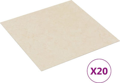 vidaXL Plastic Floor Set PVC with 20 Tiles 2mm L30.5pcsxW30.5pcs Beige