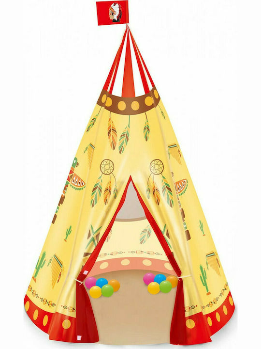 Kids Indian Teepee Play Tent Totem Orange