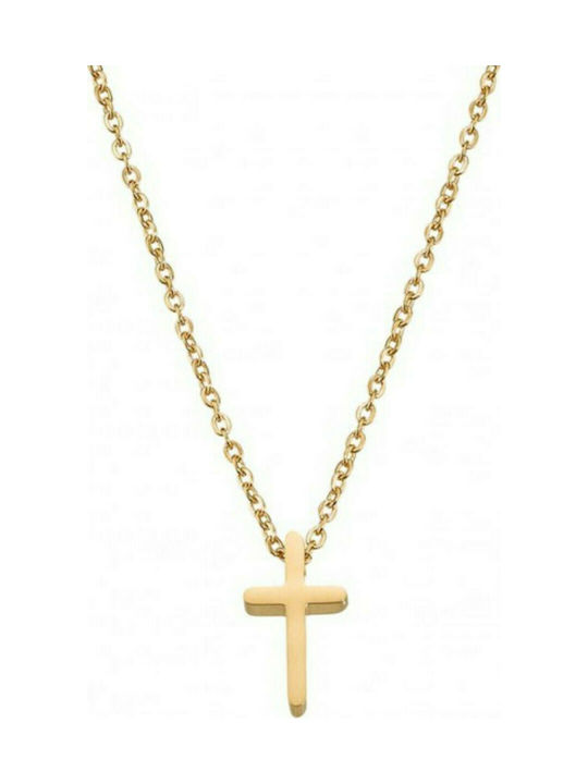 SOFI Women's Cross from Gold Plated Steel with Chain