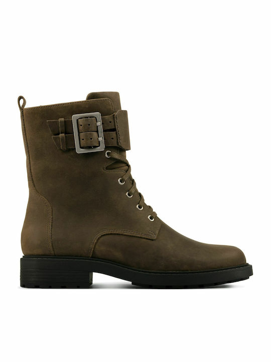 Clarks Orinoco2 Lace De Piele Ghete Dama Verzi