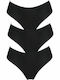 0003 Damen Slip 3Pack Nahtlos Schwarz