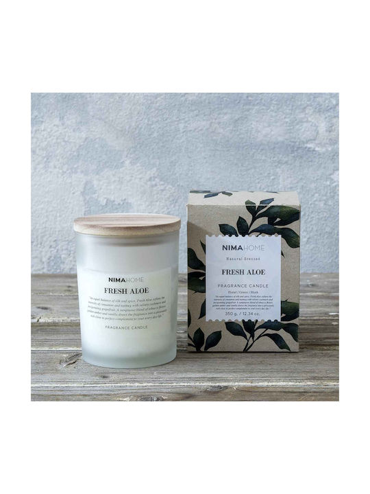 Nima Scented Candle Jar with Scent Fresh Aloe White 350gr 1pcs