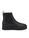 Leder Damen Chelsea Stiefeletten Schwarz
