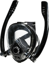 XDive Μάσκα Θαλάσσης Full Face Dual XS σε Μαύρο χρώμα