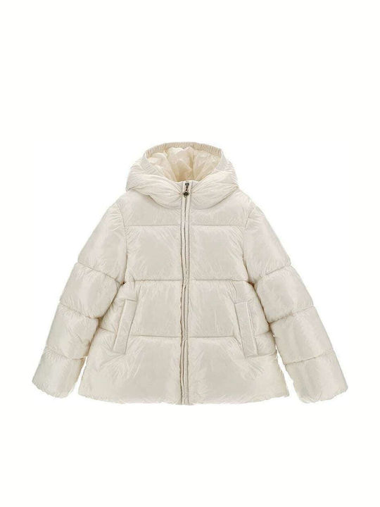 Kids' Quilted Jacket Short with Hood White