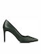 Leather Pointed Toe Stiletto Green High Heels