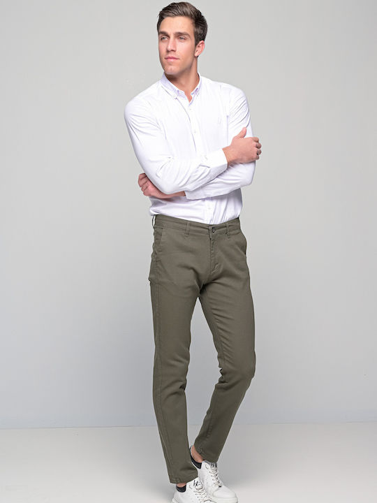 Ben Tailor 2050 Men's Trousers Chino Elastic in Regular Fit Khaki BENT.0178