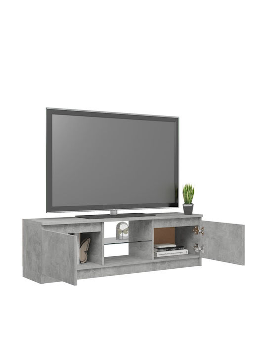 Particle Board TV Furniture with LED Lighting Γκρι L120xW30xH35.5cm