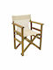 Director's Chair Wooden Klara Walnut Impregnation / Ecru 1pcs 61x51x86cm.