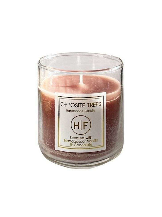 HF Scented Candle Jar with Scent Vanilla Chocolate Vanilla Chocolate Pink 140gr 1pcs