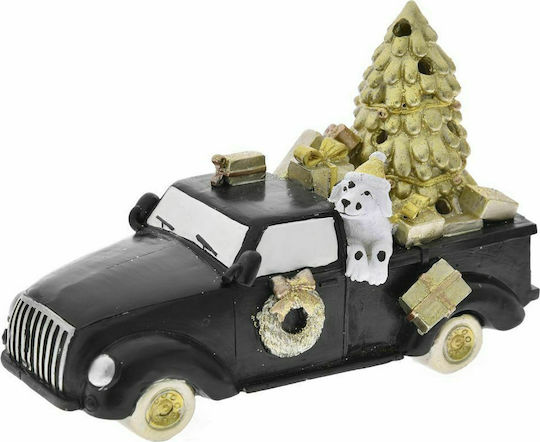 Iliadis Weihnachtliche Kunststoff Figur Auto Schwarz Länge 17cm