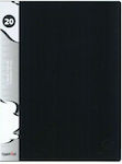 Typotrust Ντοσιέ Σουπλ με 20 Διαφάνειες για Χαρτί A4 Μαύρο