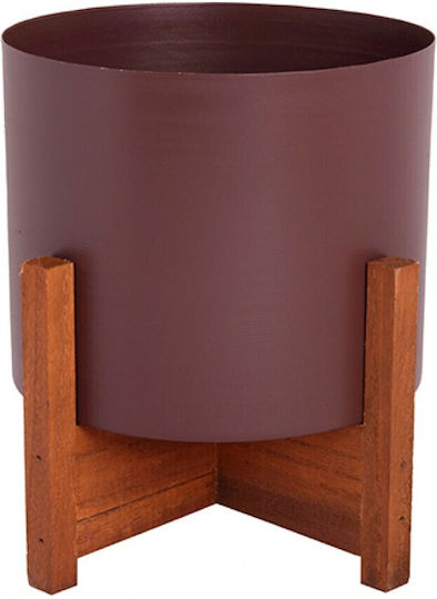 Etoile Ghiveci Metalic Burgundy cu suport 22x22x18εκ.