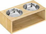 Navaris Pet Bowls Schalen Futter & Wasser für Hunde Silber mit Basis 2x350ml 54135.2