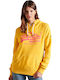 Vintage Logo Ac Lang Damen Sweatshirt Kapuzen Gelb
