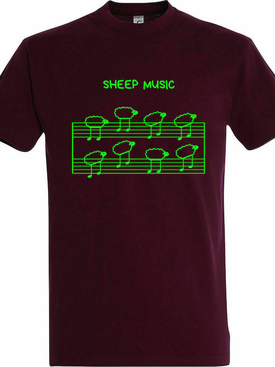 T-shirt Unisex "Sheep Music", Burgundy