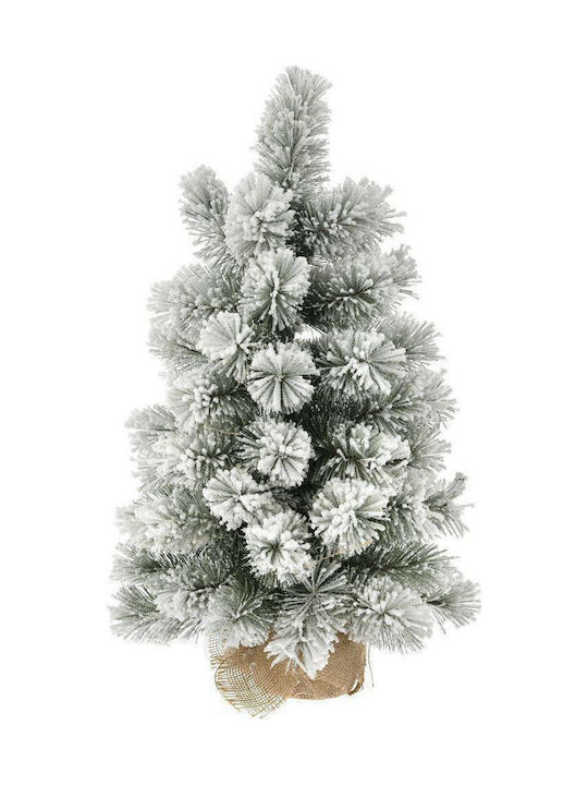 Χριστουγεννιάτικο Δέντρο Πράσινο Χιονισμένο 60εκ με Βάση Γλάστρα