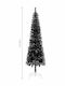 Χριστουγεννιάτικο Δέντρο Μαύρο Slim 210εκ με Μεταλλική Βάση