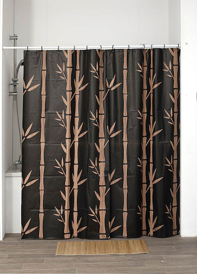 Eurocasa Perdea de Baie 180x180cm Black / Gold