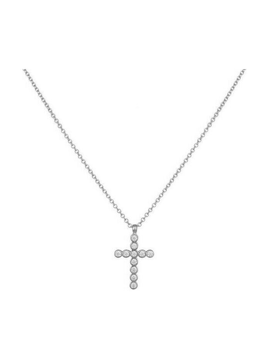 Damenhalskette mit einem Kreuz in Stein K14 039943 039943 039943 Gold 14 Karat