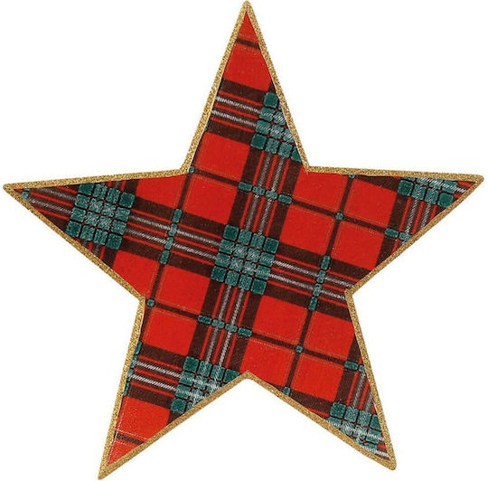 Lianos Wood Christmas Decorative Desktop Star 16x2.5x16cm Red