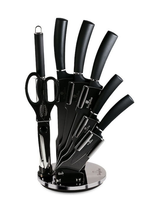 Berlinger Haus Metallic Line Knife Set With Stand of Stainless Steel Carbon Collection BH-2685 7pcs