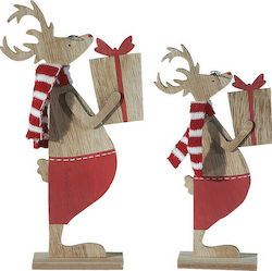 Lianos Christmas Wood Τάρανδος Figure Red 24x12x5cm