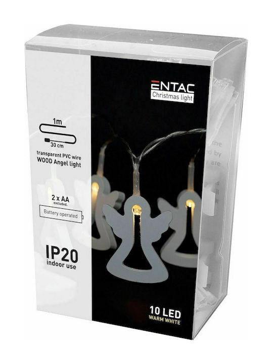 10 Lights LED 1m. Warm White Battery in String 1pcs