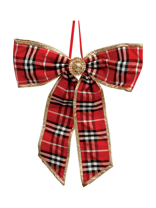 Lianos Christmas Fabric Figure Bow Red 45x45x5cm