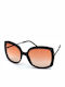 Bottega Veneta Women's Sunglasses with Black Plastic Frame and Orange Gradient Lens BV721S TGDS2