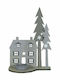 Lianos Christmas Decorative Wooden House Gray 23x16cm.