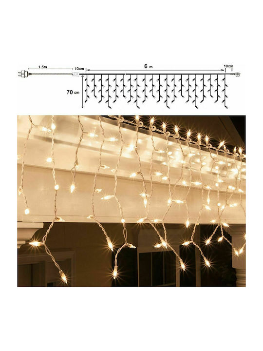300 Weihnachtslichter LED 6für eine E-Commerce-Website in der Kategorie 'Weihnachtsbeleuchtung'. x 70cm Weiß Elektrisch vom Typ Zeichenfolge mit Transparentes Kabel und Programmen Iliadis