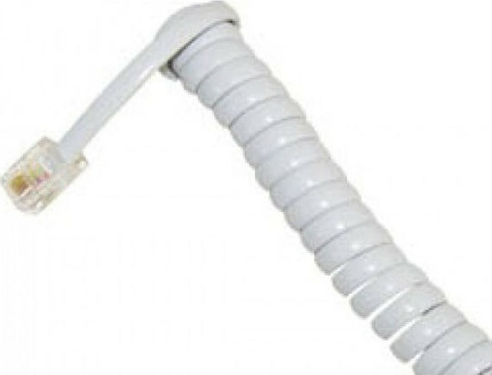 Spirale Telefonkabel RJ10 4P4C 3m Weiß (01.074.0055)