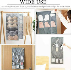 Fabric Hanging Organizer for Underwear in Grey Color