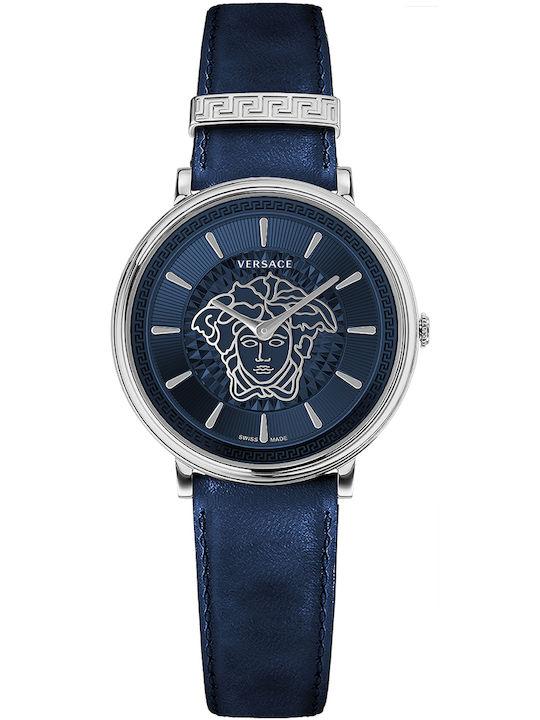 Versace V-circle Lady Women's Watch with Blue L...