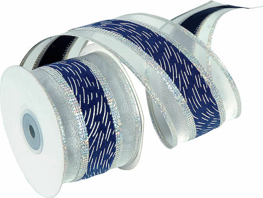 Lianos Weihnachtliche Farbband Silber 1Stück