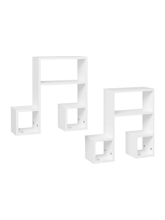 Shelves Wall White 2pcs 50x15x50cm