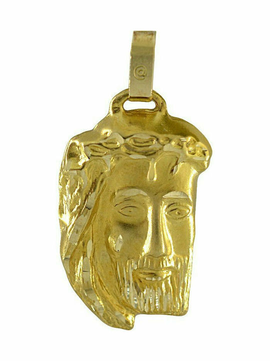 Mertzios.gr Anhänger Kinder Amulett mit Jesus Christus aus Gold 14K ME010617315X