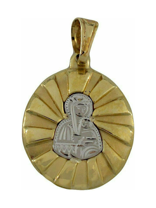 Mertzios.gr Pandantiv Talisman pentru copii cu Fecioara Maria din Aur 14K ME270717474X